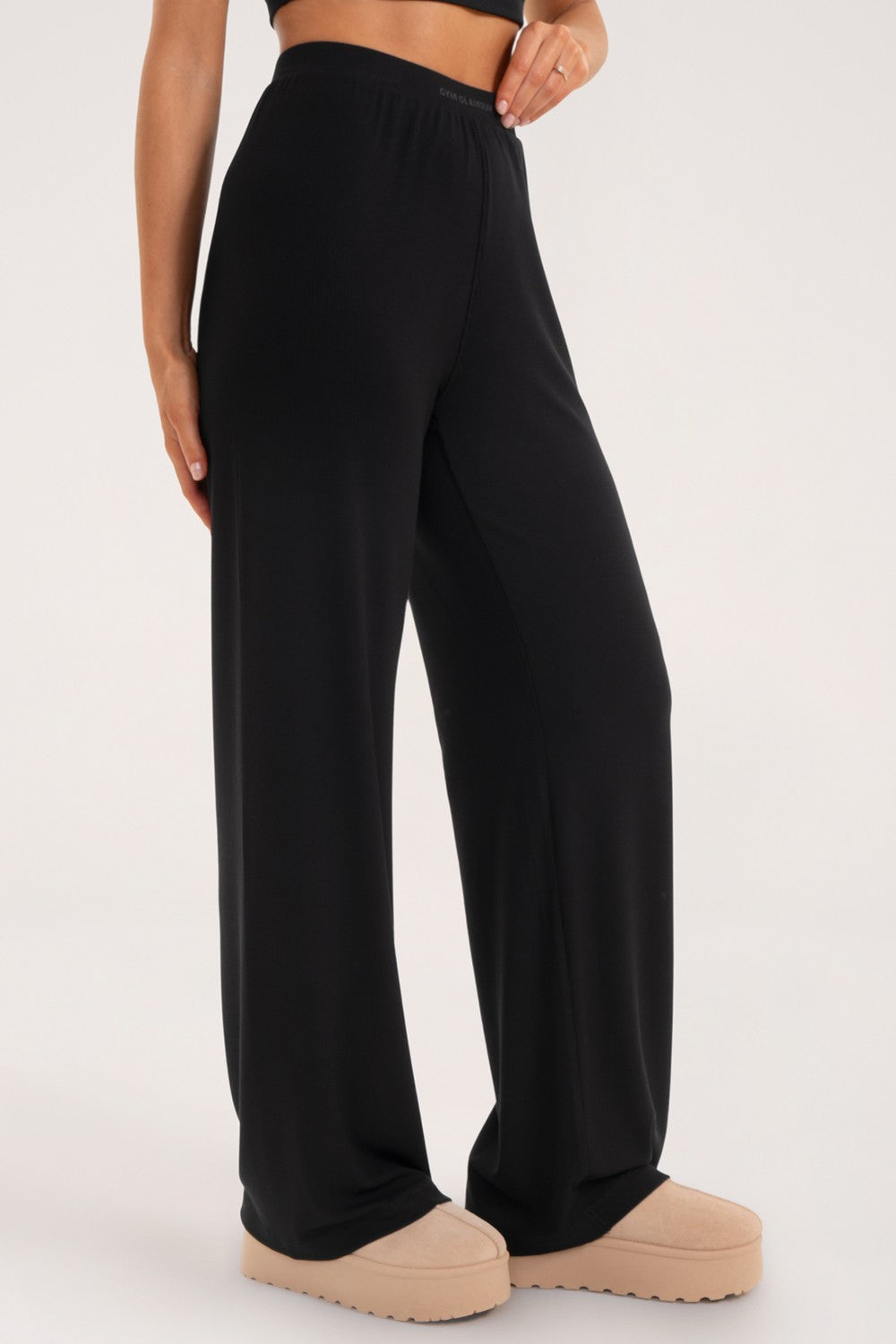 SZEROKIE SPODNIE CASUAL BLACK