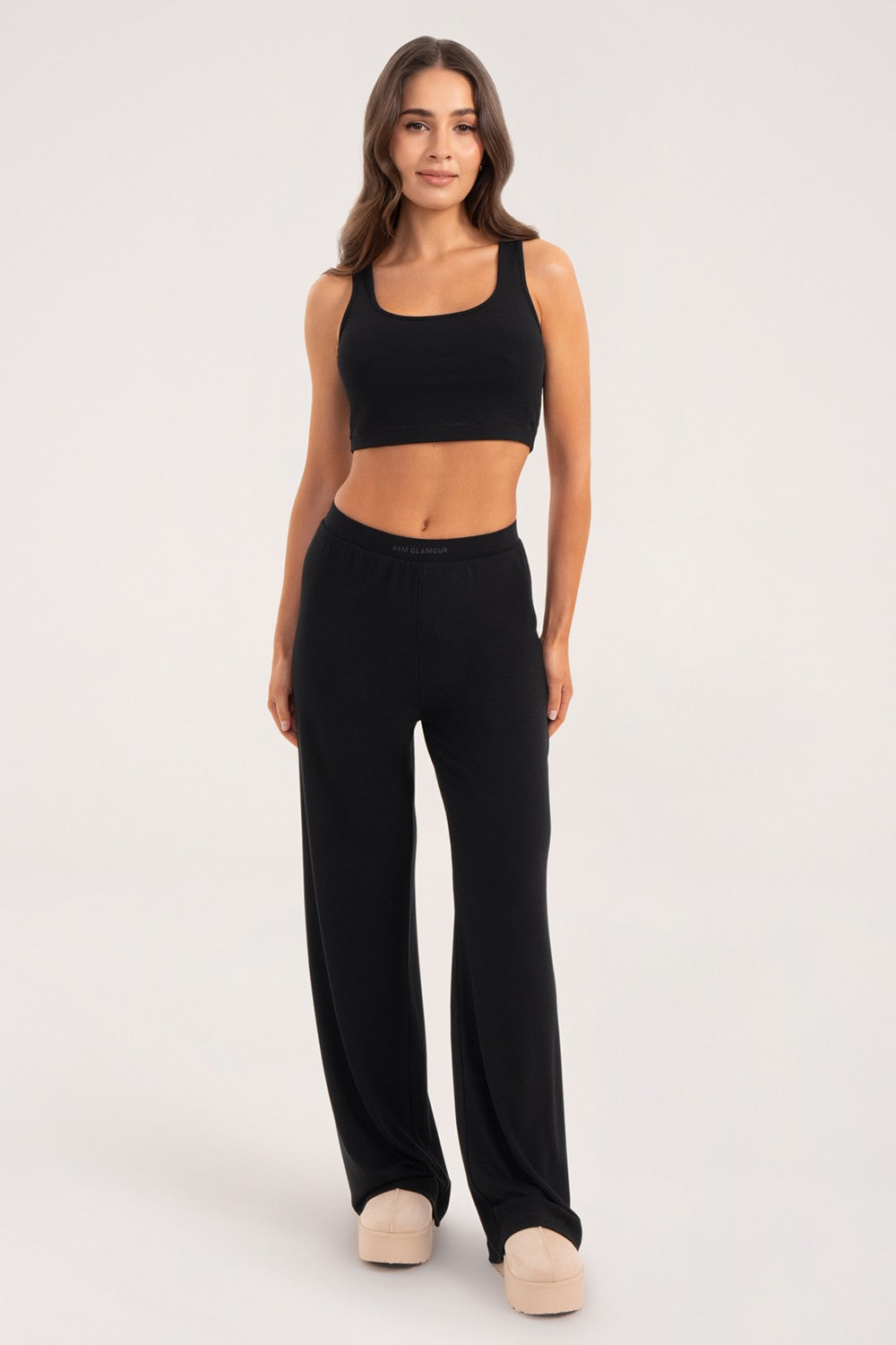 SZEROKIE SPODNIE CASUAL BLACK