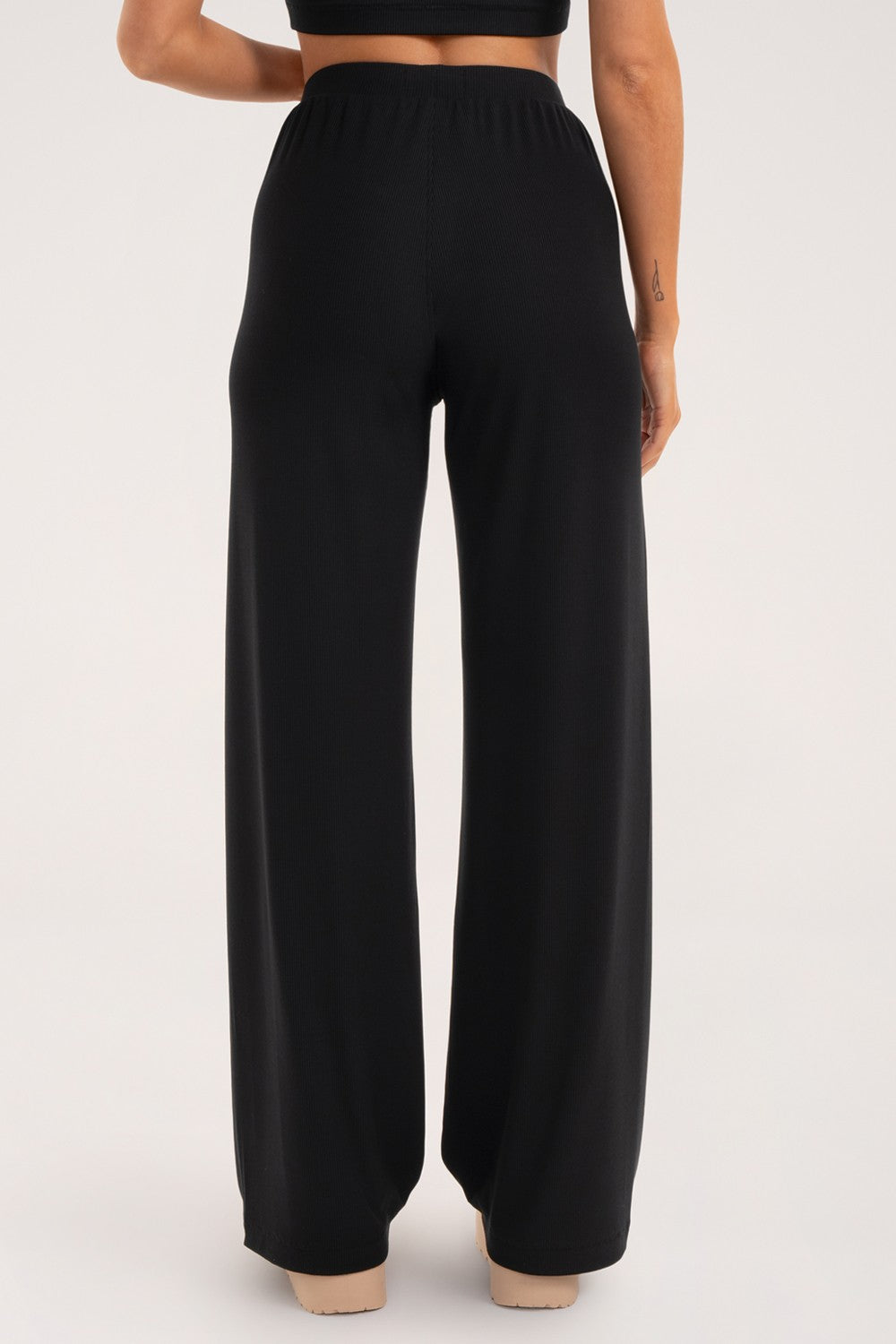 SZEROKIE SPODNIE CASUAL BLACK