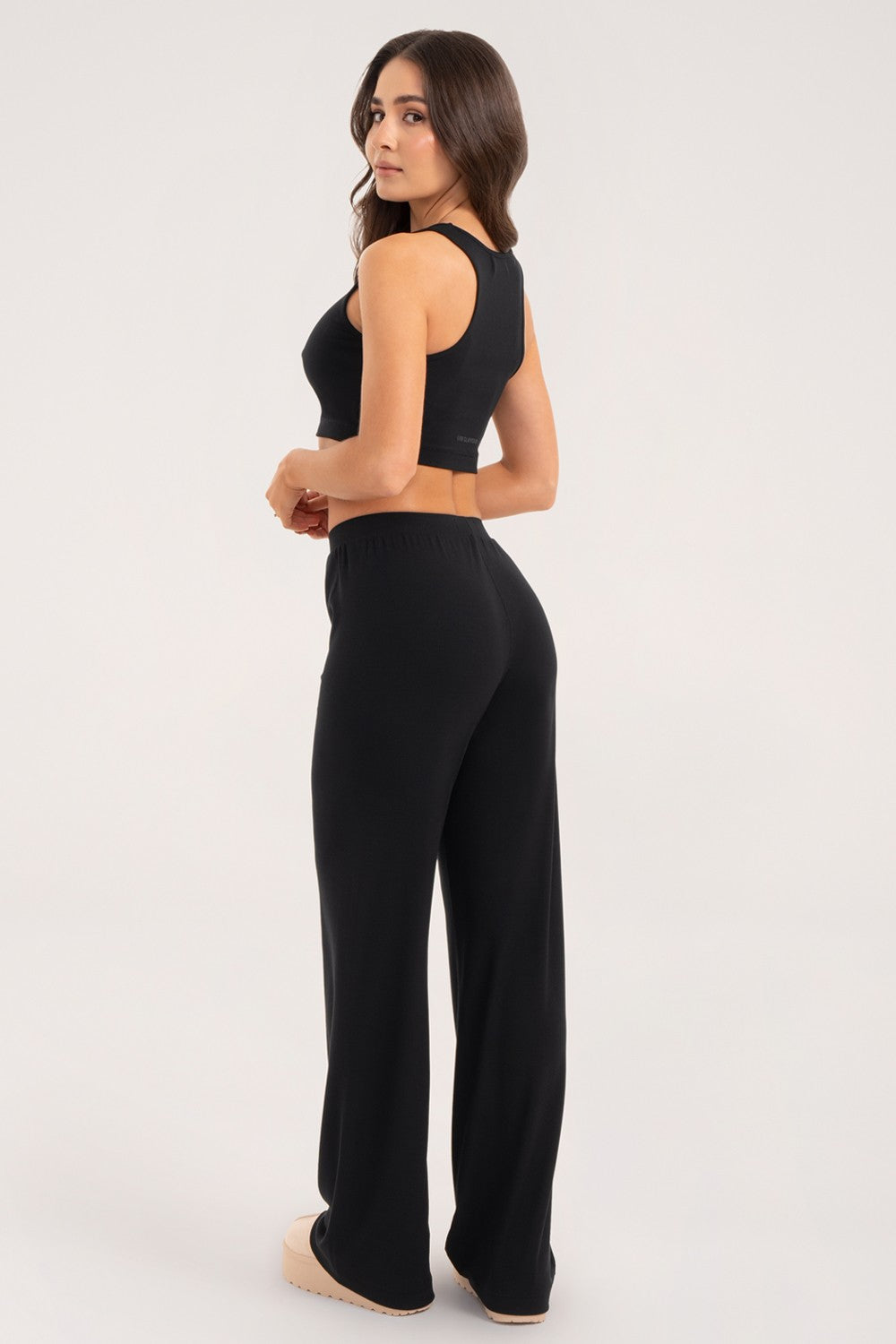 SZEROKIE SPODNIE CASUAL BLACK