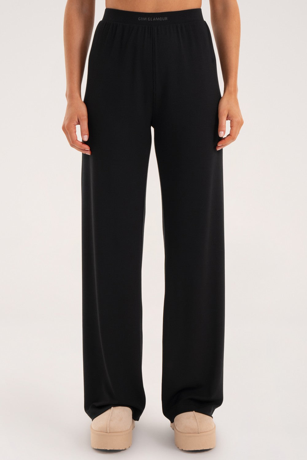 SZEROKIE SPODNIE CASUAL BLACK